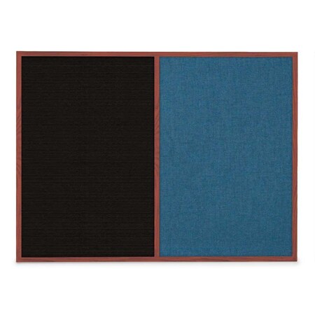 United Visual Products Slim Style Indoor Enclosed Corkboard, 48 UVRDS48SBH-SATIN-RUBBER